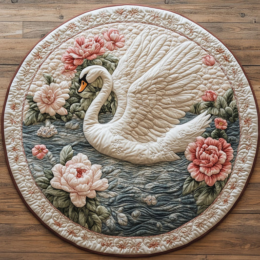 Swan Bloom CW1505144CL Quilted Round Mat