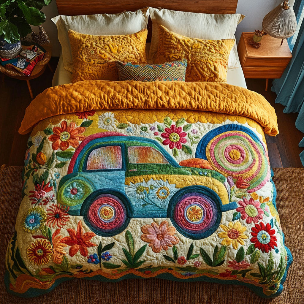 Serene Hippie Car WN0609088CL Duvet Cover Set