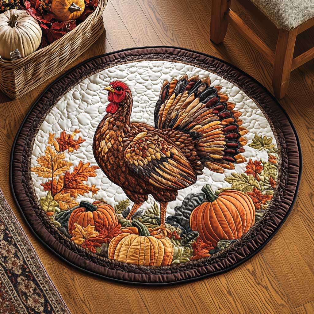 Maple Turkey WN1903046CL Quilted Round Mat
