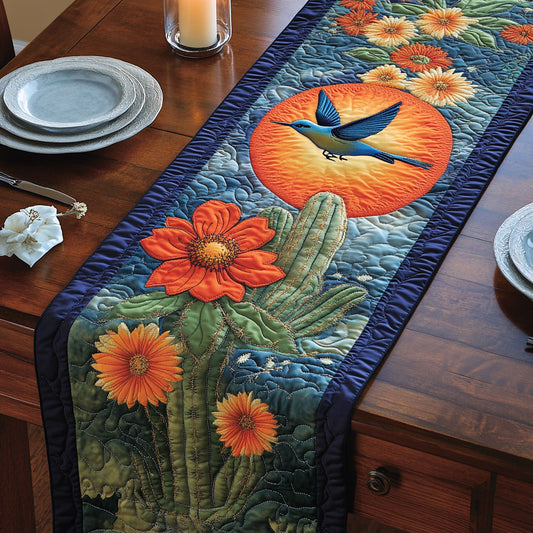 Hummingbird Cactus Sunset CW0707027CL Quilted Table Runner