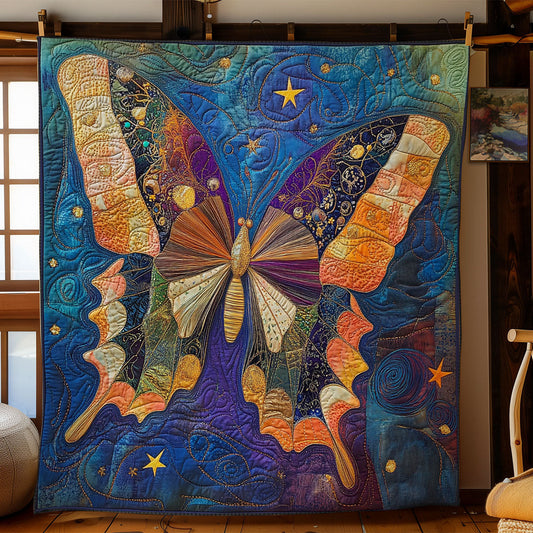 Majestic Midnight Butterfly WY1202126CL Quilt