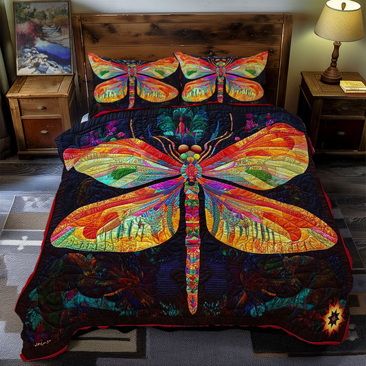 Colorful Dragonfly Abstract WY1012060CL Duvet Cover Set