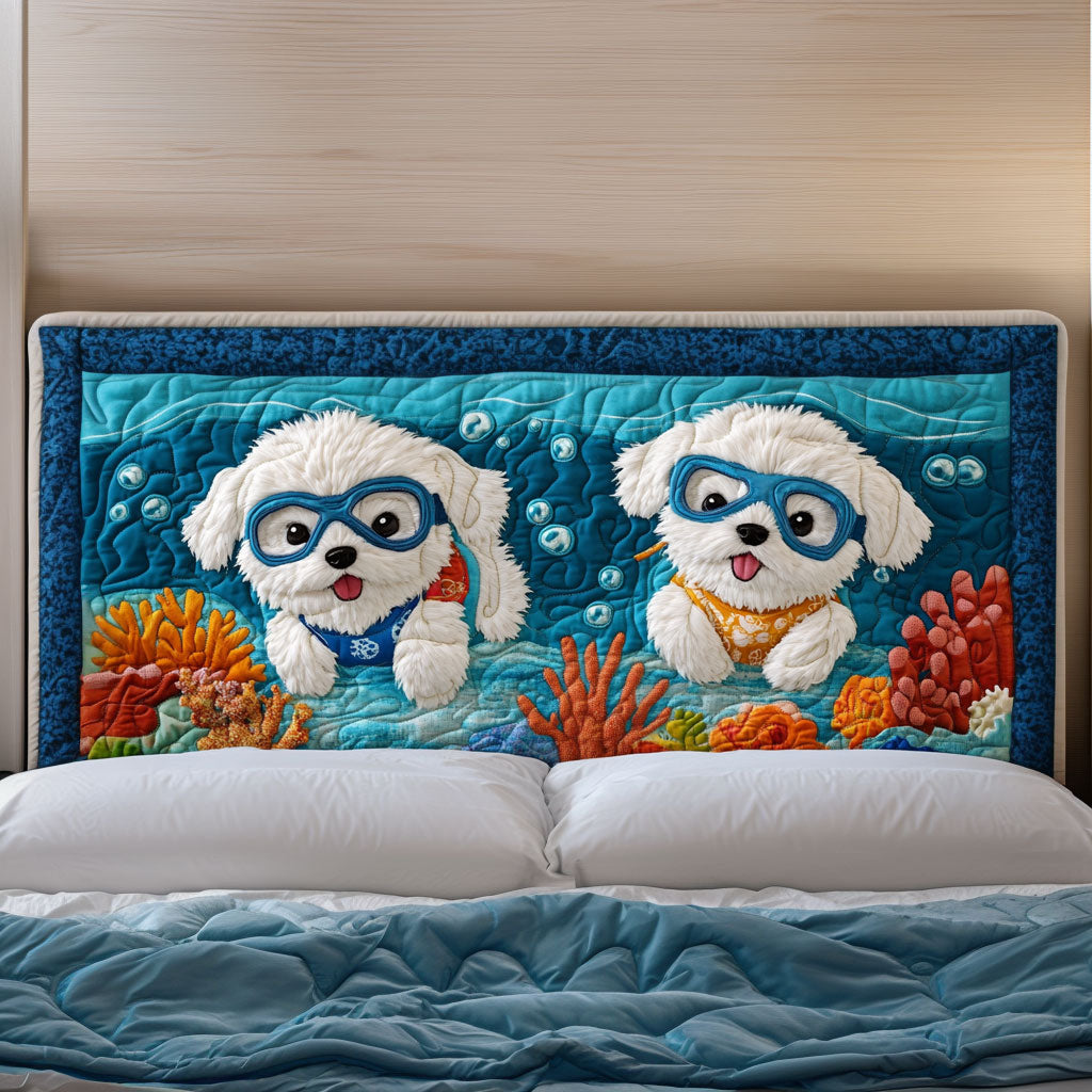 Underwater Puppy KL3012025CL Quilted Headboard Slipcover