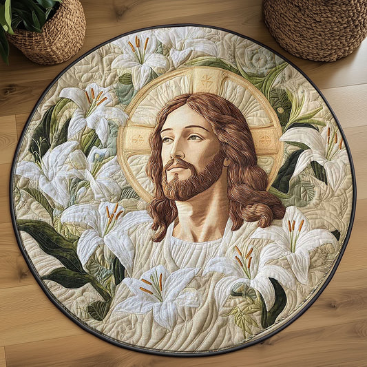 Christianity Jesus Blessings WN2503150CL Quilted Round Mat