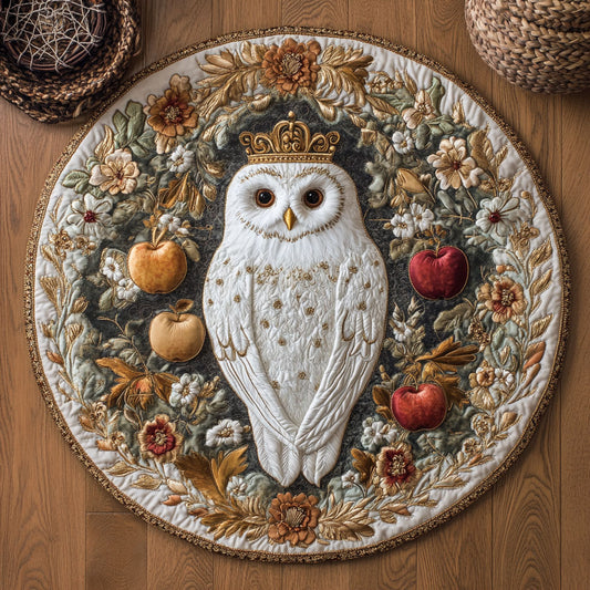 King White Owl WY1006012CL Quilted Round Mat