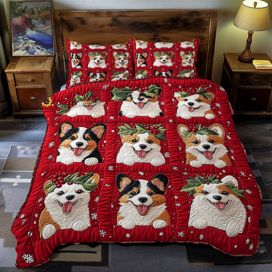 Holly Wreath Corgi WY1212046CL Duvet Cover Set