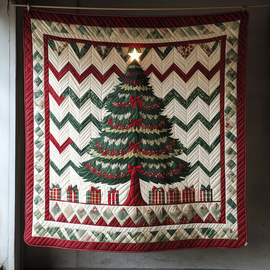 Zigzag Chevron Christmas Tree And Giftboxes LT3009012CL Quilt