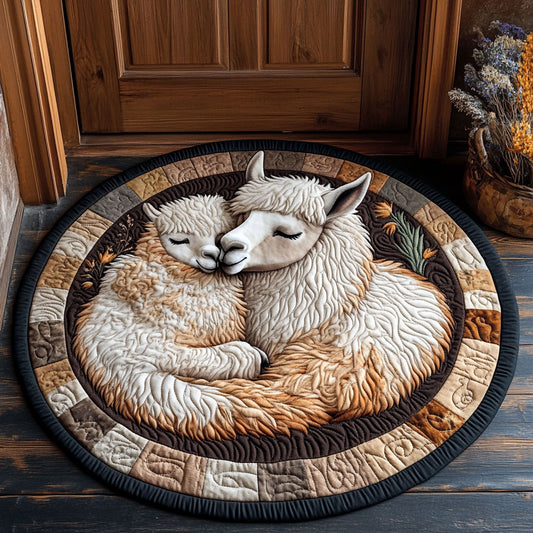 Llama Love CM0306038CL Quilted Round Mat