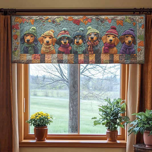 Dachshund Cozy Blocks WN2907032CL Quilted Valance