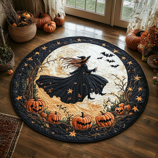 Pumpkin Moon Enchantment WY3006144CL Quilted Round Mat