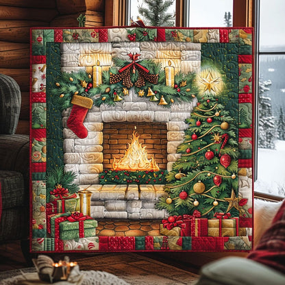 Fireplace Christmas CW2510017CL Quilt