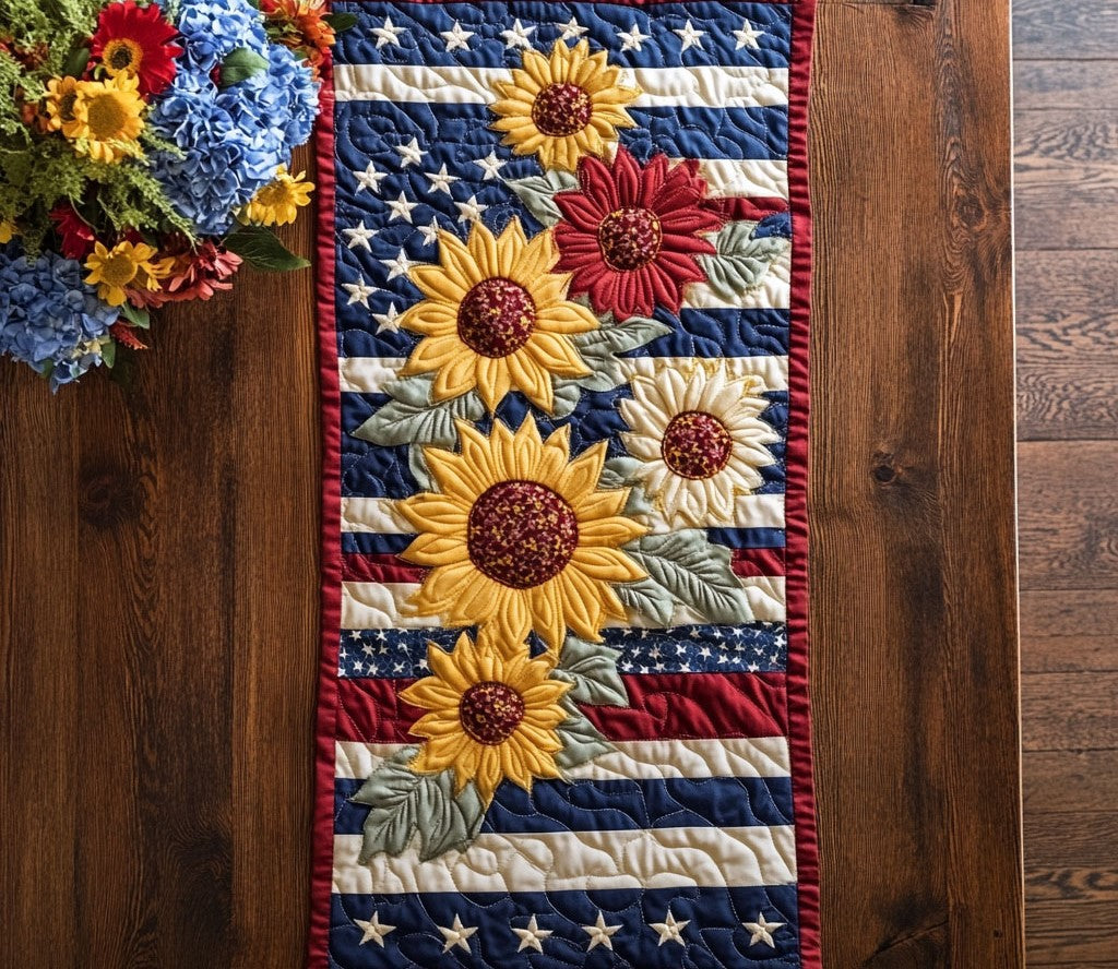 American Sunflower WX2904003CL Quilted Table Runner