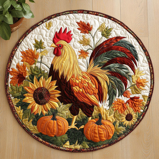 Autumn Chicken CW0207004CL Quilted Round Mat