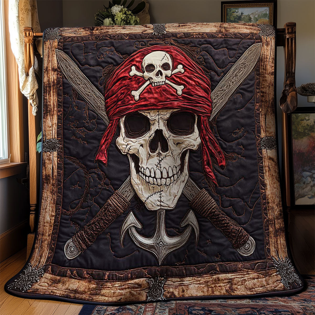 Skull And Nautical Cross WN2301026CL Quilt