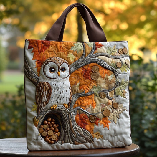 Woodland Owl XR0710002CL Quilted Tote Bag