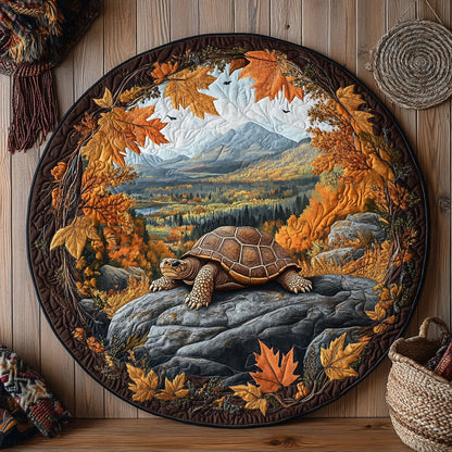 Terrestrial Turtle WY2805044CL Quilted Round Mat