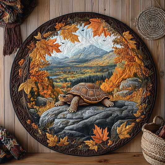 Terrestrial Turtle WY2805044CL Quilted Round Mat