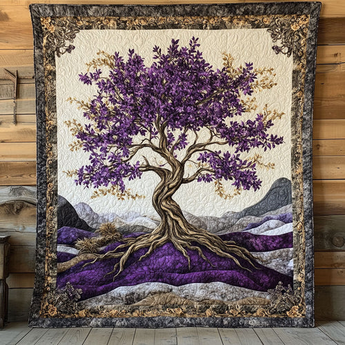 Glorious Purple Tree WY2001080CL Quilt