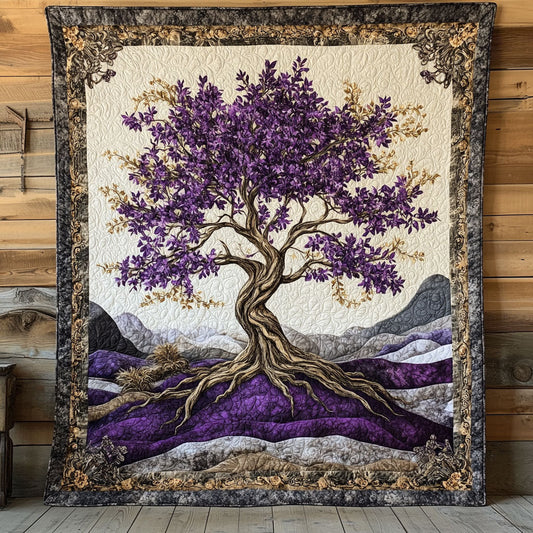 Glorious Purple Tree WY2001080CL Quilt