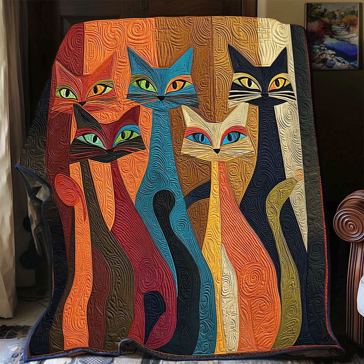 Abstract Feline CP1111026CL  Quilt