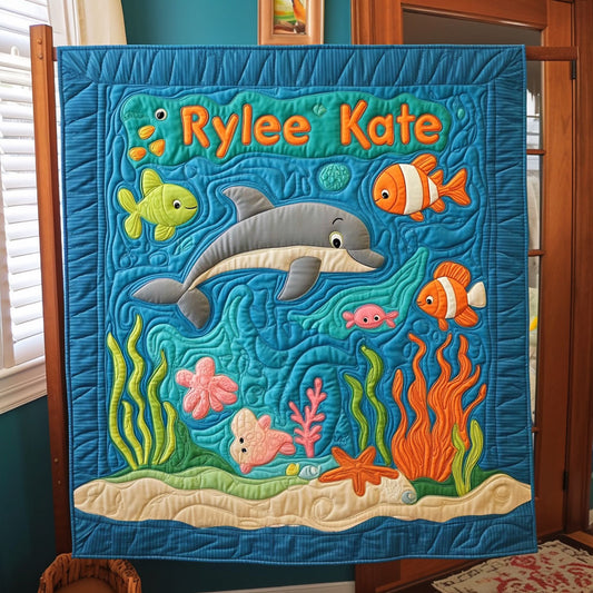 Undersea Wonder WJ0108012CL Personalized Baby Quilt