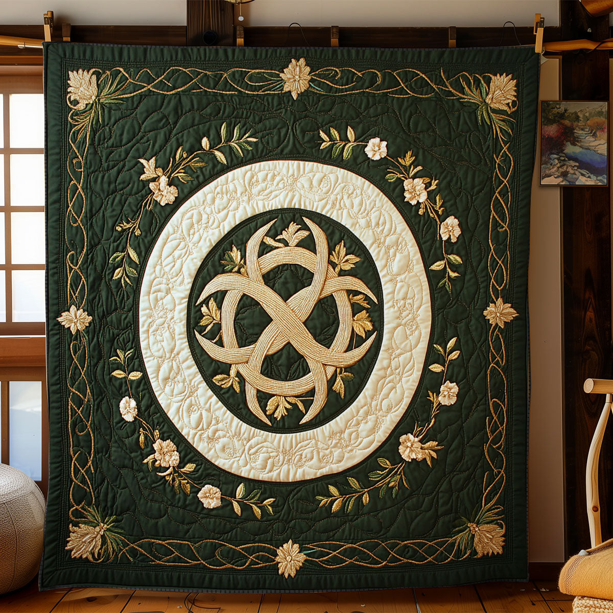 Floral Wreath Celtic WY0503106CL Quilt