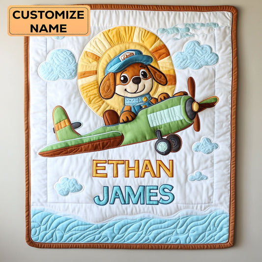 Captain Pup WJ2507003CL Personalized Baby Quilt