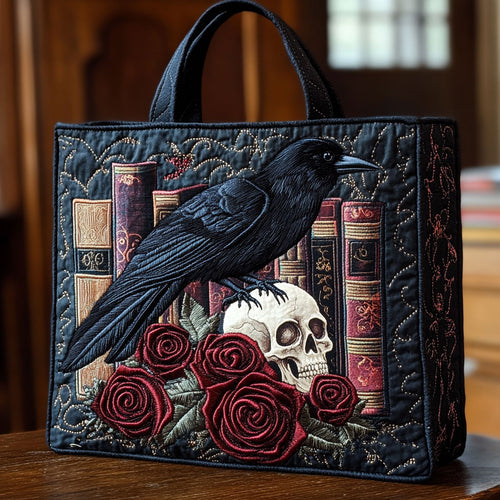 Mystic Raven Book CW0901004CL Quilted Tote Bag