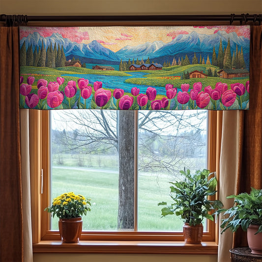 Tulip Field WX1405044CL Quilted Valance