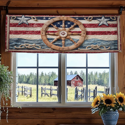 Ship Wheel Freedom WN0906083CL Quilted Valance