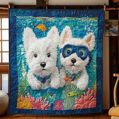 Westie Goes Diving WN0304020CL Quilt