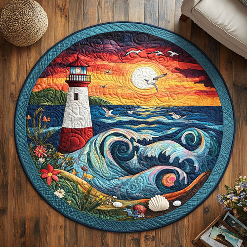 Beauty Of Lighthouse WY2203020CL Quilted Round Mat