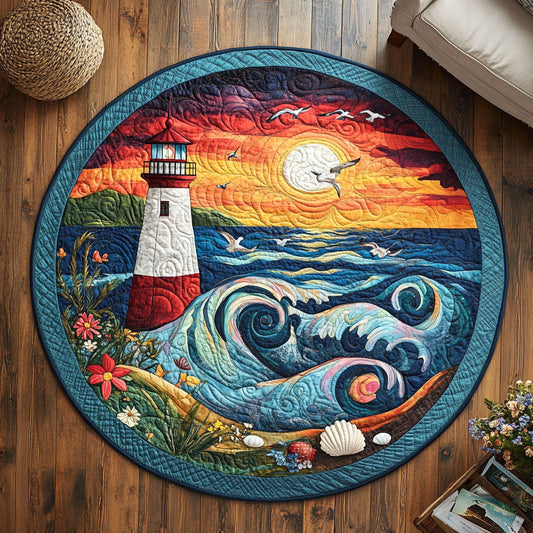 Beauty Of Lighthouse WY2203020CL Quilted Round Mat