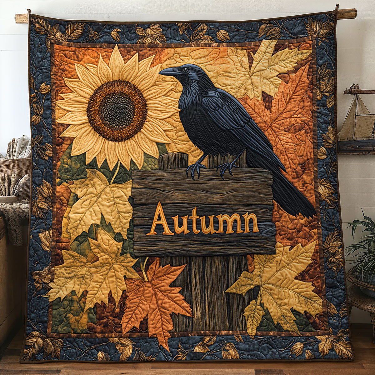 Autumn Crow Sign WN2907004CL Quilt