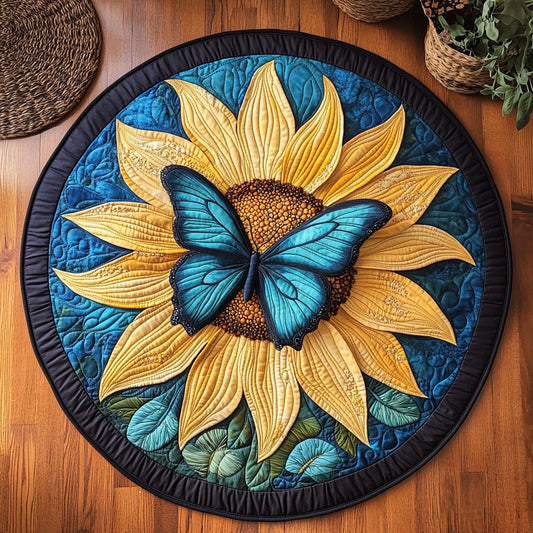 Sunflower Butterfly WY2104057CL Quilted Round Mat