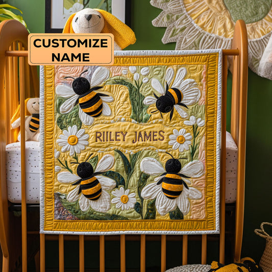 Sunshine Buzz WY3107010CL Personalized Baby Quilt