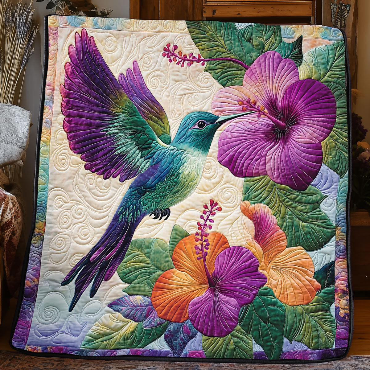 Beautiful Hummingbird WJ1004002CL Quilt