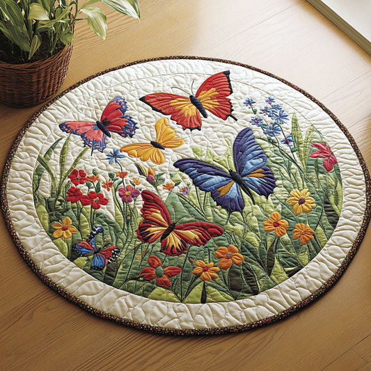 Butterfly Garden CW1706005CL Quilted Round Mat