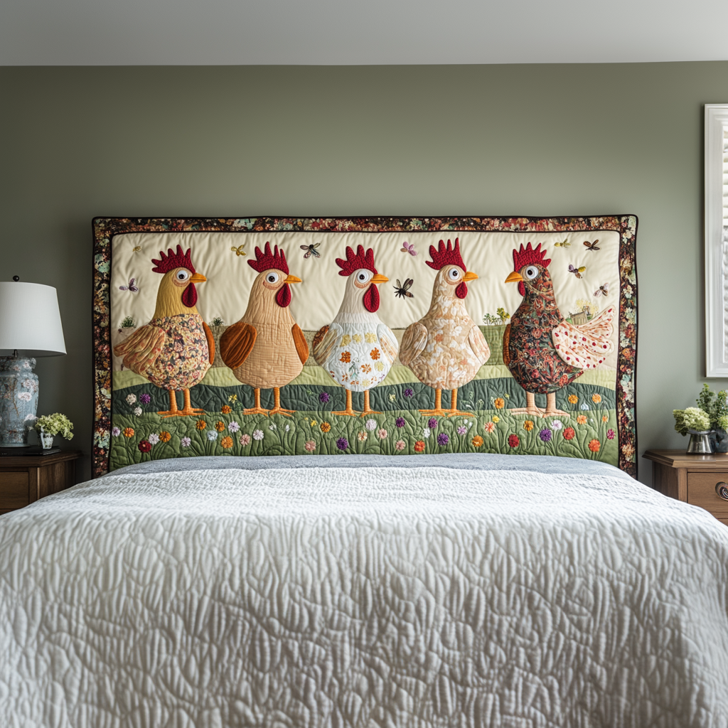 Chicken Lovers XR1612005CL Quilted Headboard Slipcover