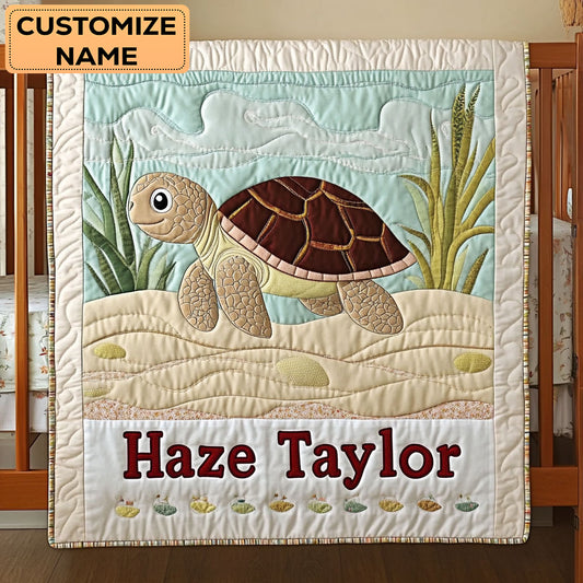 Turtle Garden WN2807126CL Personalized Baby Quilt