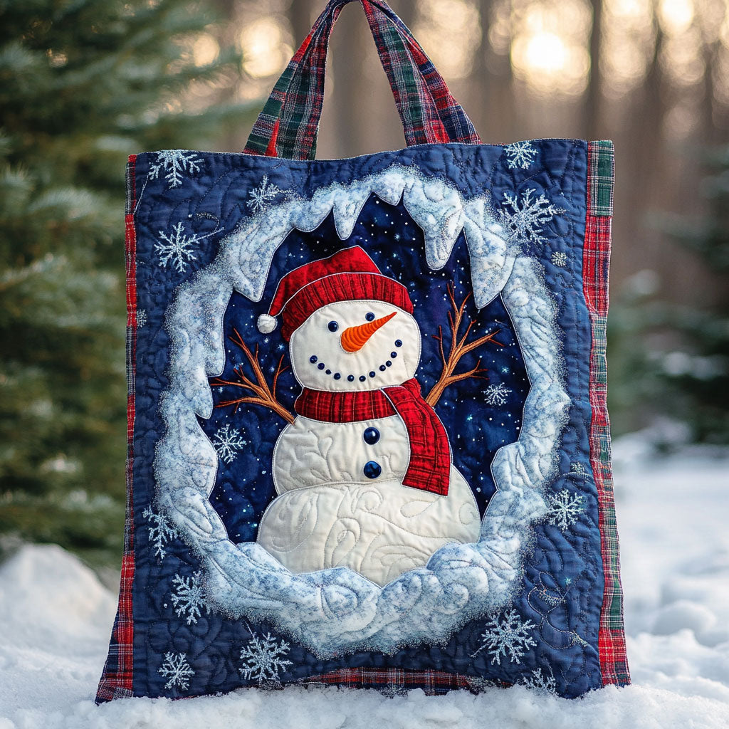 Jolly Break Snowman WN1111061CL Quilted Tote Bag