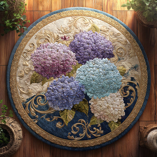 Blooming Hydrangea CW1308024CL Quilted Round Mat