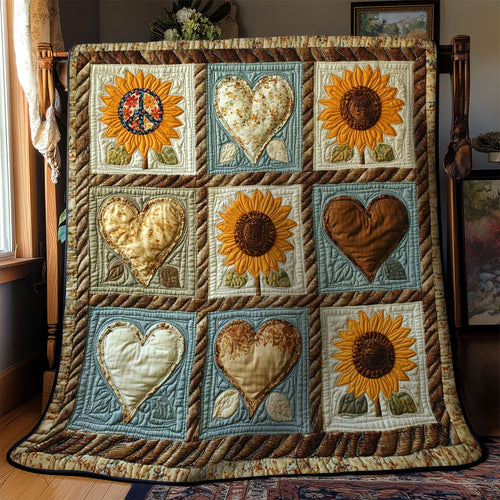 Golden Bloom Heart WN2211025CL Quilt