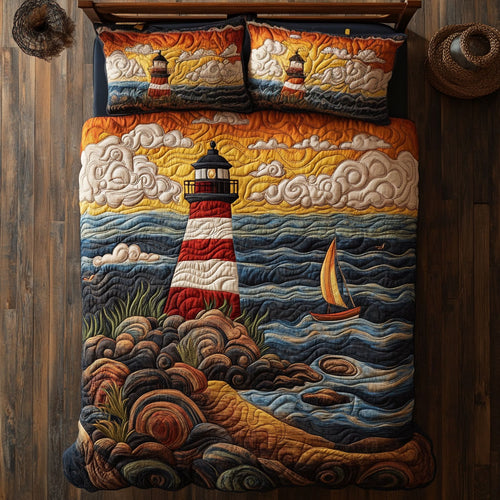 Beautiful Sunset Lighthouse WY3105012CL Duvet Cover Set