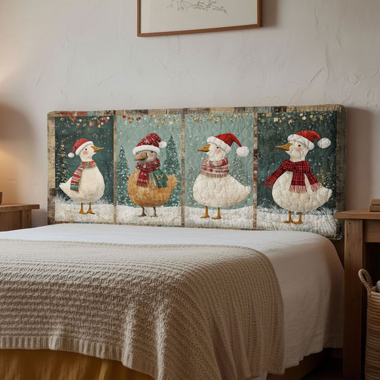 Geese Noel Friends WN1312054CL Quilted Headboard Slipcover