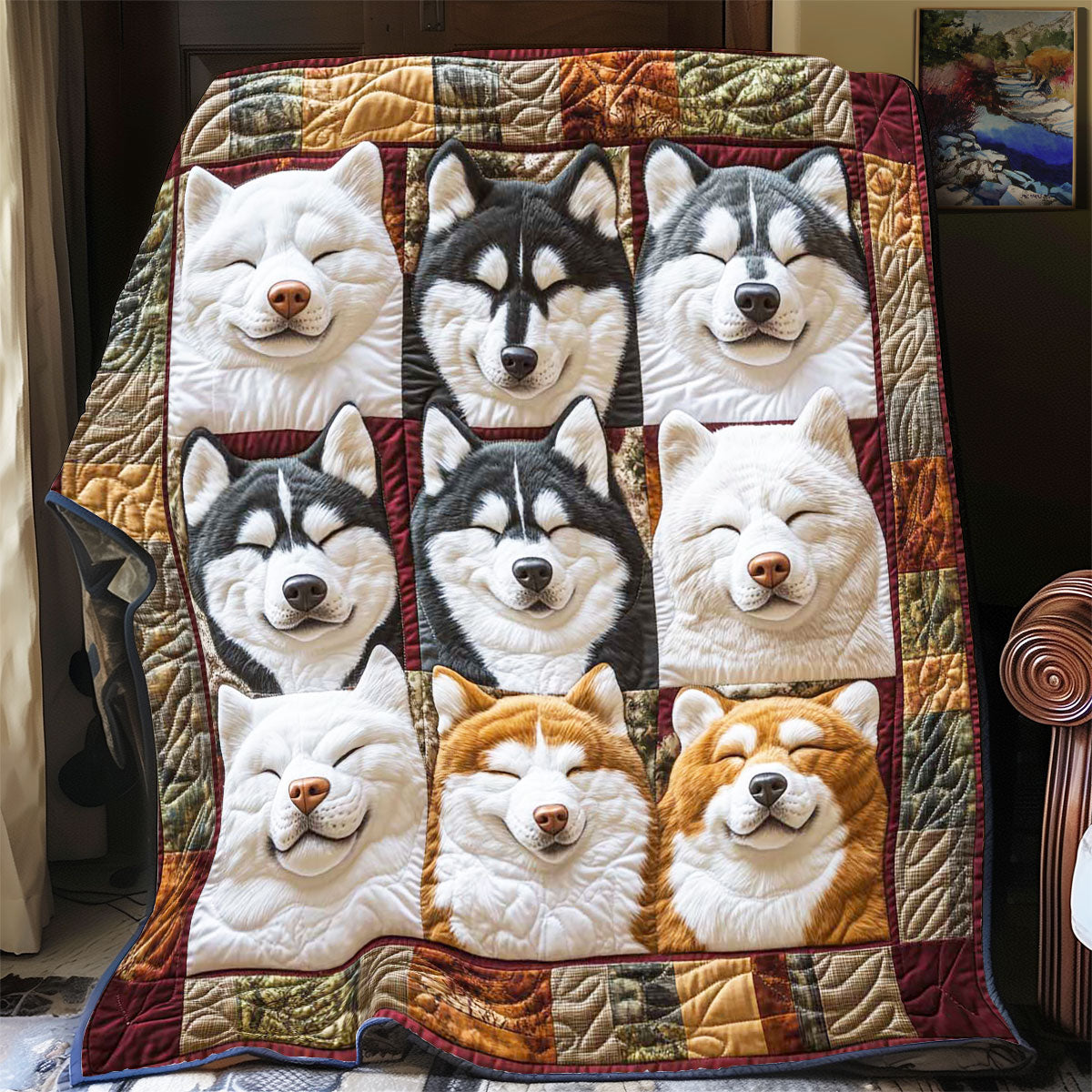 Sleeping Husky Collection WP3012029CL Quilt