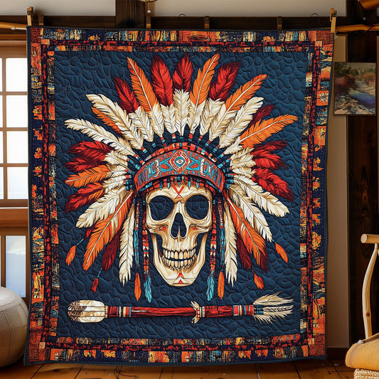 Feather Headdress Skull WY2301056CL Quilt
