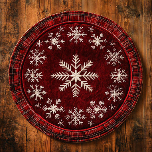 Radiant Snowflake Nine WN1107046CL Quilted Round Mat