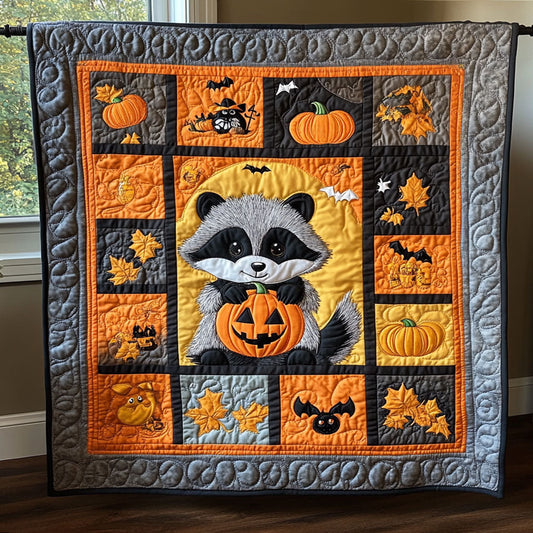 Midnight Halloween Raccoon WY2508055CL Quilt