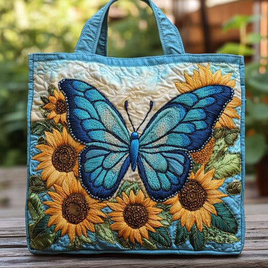 Sunflower Butterfly Dream CW2609015CL Quilted Tote Bag